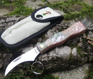 Albainox Pilzmesser Schwammerlmesser Gärtnermesser Holzgriff inkl. Nylonetui - Bild 1 von 4