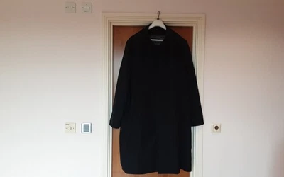 Mens Kenneth Cole New York Black Trench Overcoat Removable Warmer size 52L VGC - Image 1 of 4