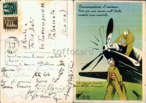 PROPAGANDA WW2 ANTI INGLESE AVIAZIONE-RACCOMANDARSI L'ANIMA-Pietrasanta-D1-1 - Picture 1 of 1