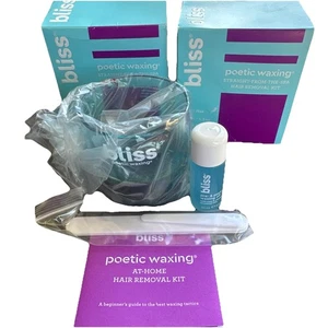 2 Bliss Poetic Waxing Hair Removal Kit 5.3 oz + Pre- and Post-Waxing Oil 1 fl oz - Picture 1 of 6