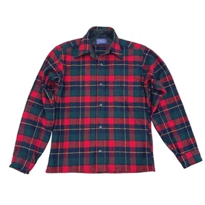 VTG! Pendleton 100% Virgin Wool Shirt Jacket Plaid Flannel Button Up S USA Retro - Picture 1 of 12