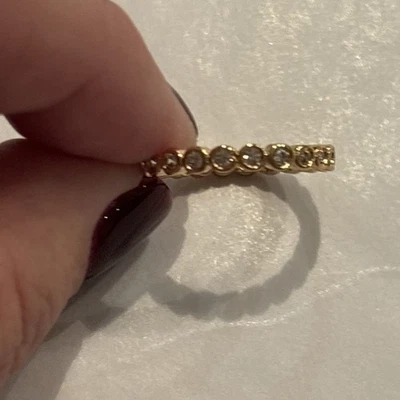 Anillo Chapado en Oro Amarillo 18k Talla 6 Con Cristales Foto 1 de 3