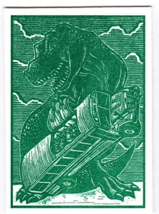 Mars Attacks Occupation Woodcut Art #DA-LP2 Tyrannosaurus Wrecks Card. Topps - Picture 1 of 2