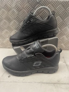Skechers Sure Track Erath Black Slip Resistant Work Shoes Trainers Women Relaxed - Picture 1 of 6