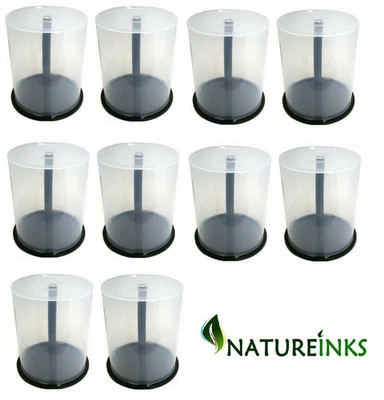 10 x 100 storage capacity CD DVD empty Spindle Tub Cake Box plastic Case Cakebox - Image 1 of 4