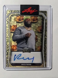 RICK ROSS Auto 2024 Leaf THANKSGIVING RAP ICON GOLD SUPER PRISMATIC TURKEY # 1/1 - Bild 1 von 2