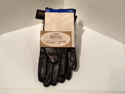 NWT Vtg TR Bentley Collection Ladies Thinsulate Lined Gloves, Lg ,Black, Kmart - Image 1 of 4