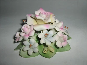Bouquet Capodimonte Originale Con Rose, Fiori e Foglie per Festa Della Mamma - Imagen 1 de 1