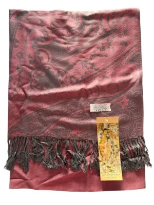 ¡NUEVO! Regalo de Jerusalén Tierra Santa 100% Cachemira Bufanda Flecos Diseño Paisley Foto 1 de 4