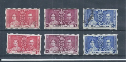 Basutoland stamps. 1937 George VI Coronation used & MH (AH476) Cover
