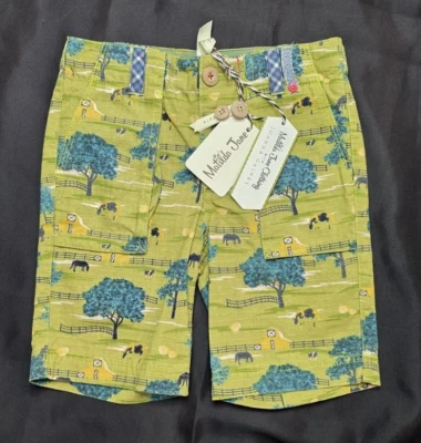 Boys Matilda Jane J. Gaines Dont Fence Me in Shorts Size 4 Horses Country Green - Image 1 of 4