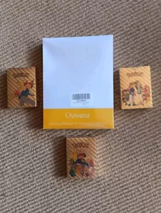 Pokemon Ouwanz Quad Card Binder + 55 Anime Foil Gold Cards + 3 Ultra Rare Gold - Picture 1 of 3