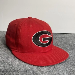 Georgia Bulldogs Hat Cap Fitted Mens 6 7/8 Red Black 59Fifty College Football - Picture 1 of 13