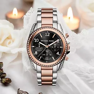 ⭐Michael Kors Ladie'S MK 6093 S Blair Chrongraph⭐ - Picture 1 of 11