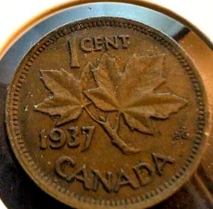 1937 Canada Small Cent Canadian 1 penny coin VERY NICE ! - Bild 1 von 2