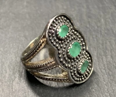 Smaragd 925er Silberring    Gr. 53 - Bild 1 von 4