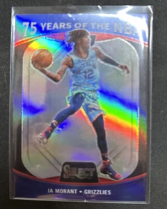 2021-22 Select 75 Years Of The NBA Silver Prizm Ja Morant #54 Memphis Grizzlies - Picture 1 of 2