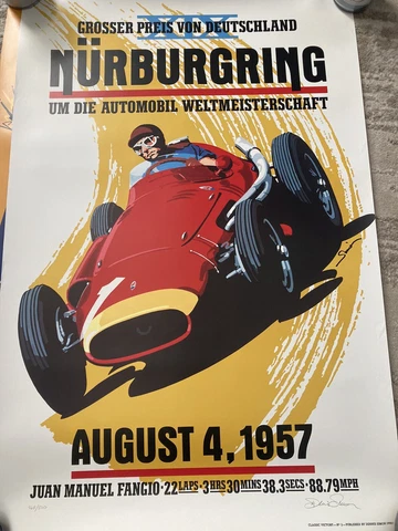 Nurburgring Formula One Racing Juan Manuel Fangio signed By Dennis Simon 467/500 Cover