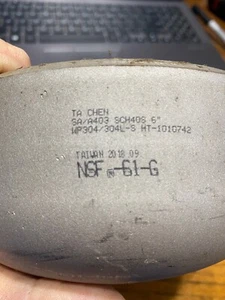 6" Schedule 40 Butt-Weld Pipe Cap Stainless Steel Weld Fitting - Picture 1 of 2