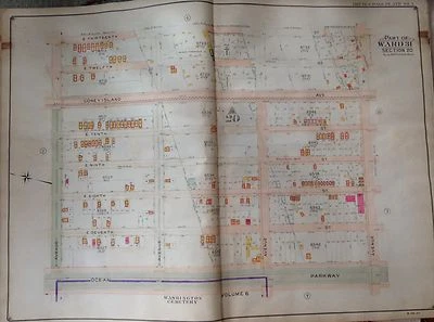 1907 MIDWOOD BOROUGH PARK WASHINGTON CEMETERY AV M TO AV J BROOKLYN NY ATLAS MAP - Image 1 of 3