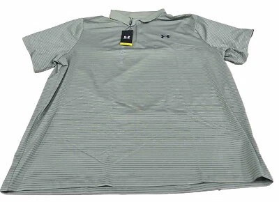 安德玛男式 T 恤 UPF 40 Polo Performance 高尔夫 T 恤宽松版型,尺寸 4XL — 第 1/3 张图片