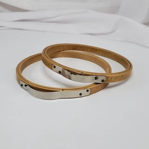 2 Gibbs Princess Embroidery Hoop 5" Round Wood Handwork Bow Spring VTG - Picture 1 of 8