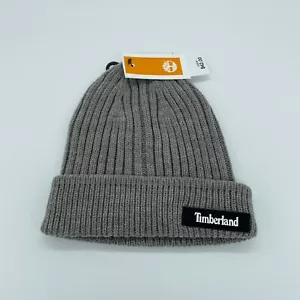 Timberland Men's Cuffed Ribbed Beanie Winter Solid Light Gray One Size - Picture 1 of 4