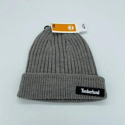 Timberland Hombre Puño Acanalado Gorro Invierno Sólido Gris Claro Talla Única Foto 1 de 4
