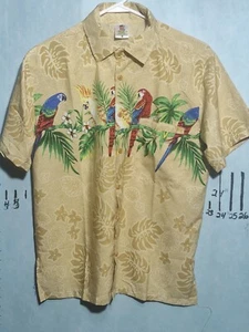 RIMA BEACHWEAR SIZE M BUTTON FRONT SHIRT PARROT COCKATIEL HAWAIIAN Size Small - Picture 1 of 10