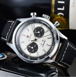 Seagull 1963 Quartz Sapphire Chronograph Uhr 42mm Waterproof Luminescent Orig - Bild 1 von 9