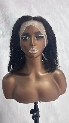 12 inch Full Lace Transparent Lace Kinky Curly Wig - Image 1 of 4