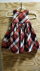 Holiday Editions Little Girl Kleid kariert Größe 4T Knopfleiste hinten ärmellos rot - Bild 1 von 8
