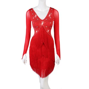 Latino salsa Kleid TanzKleid Standard LateinKleid Latein Strass Turnierkleid 493 - Picture 1 of 12