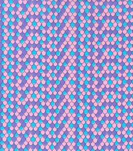 1 Fat Quarter Novelty Mermaid Scales Pink Purple Quilt Cotton Fabric 18" X 21" - Picture 1 of 2