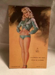 Tarjeta Mutoscopio Pin Up Niña EARL MORAN "ESTOY SOLTERA... PERO - Imagen 1 de 2