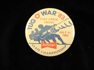 Tug O War MN State Championship 1983 Fall Creek Budweiser Pin Button Pinback 80er - Bild 1 von 4