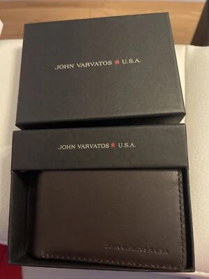Nueva Cartera John Varvatos EE. UU. Billetera Cuero Marrón 31VS13X005 $88.00 Foto 1 de 3