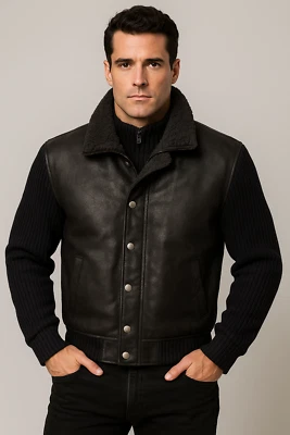International Male Large 2000's Rare Black Pleather Stretchy Grunge Edgy Jacket - Image 1 of 4