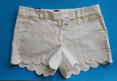 J. Crew Factory Women's White Scalloped Edge Size 6 Chino Short NEW NWT  - Image 1 of 4