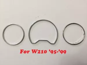 Stainless Steel Chrome Dashboard Meter Gauge Rims FOR '1995-'1999 Benz W210 - Imagen 1 de 2