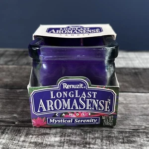 Vintage 1997 Renuzit Aromasense Mystical Serenity Glass Candle 6.5 Oz - Picture 1 of 6