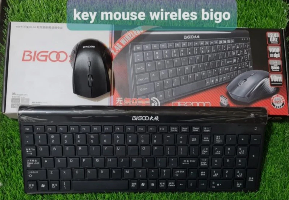 Wireless Keyboard & Mouse everyday tasks games entertainment gift BIGoo 2.4G NEW - Image 1 of 1