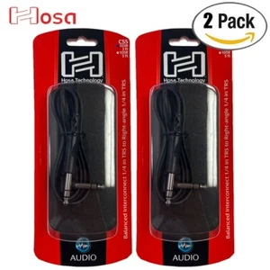 2-PACK Hosa CSS-103R Straight - Right Angle 1/4" TRS Balanced Interconnect Cable - Picture 1 of 2