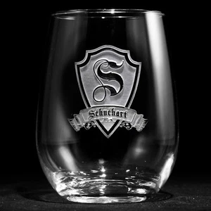 Engraved Stemless Wine Glasses, Etched Wine Lover Gift Ideas, SET OF 2 (m30) - Picture 1 of 2