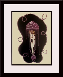 ERTE - Amethyst Edelsteine Suite individuell gerahmter Original Buchdruck - Bild 1 von 2