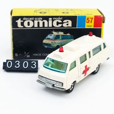 Nueva ambulancia de cercanías Tomica 57 Toyota Hiace escala 1/68 hecha en Japón diecast Foto 1 de 4