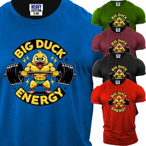 T-shirt uomo Big Duck Energy divertente allenamento palestra manica corta USA nuova maglietta regalo - Foto 1 di 12