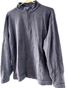Linksoul Jacket Mens Quarter Zip Pullover Large Blue Gray Pockets Golf Casual - Picture 1 of 13