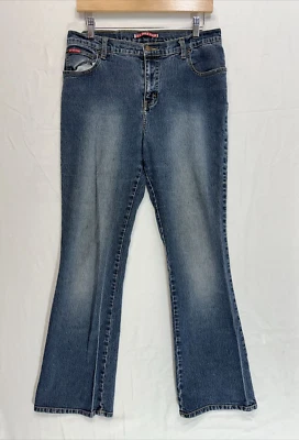 Us Polo Assn. Джинсы женские размер 12 синие необработанные вареные с высоким подъемом джинсовая ткань - Изображение 1 из 4