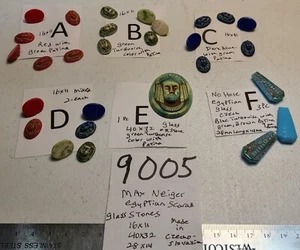 RARE Max Neiger Art Deco Egyptian Jewelry Scarab Pharaoh Czech Glass Stone 9005 - Picture 1 of 7